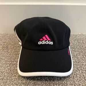 Adidas Black and Pink Hat with Embroidered Logo